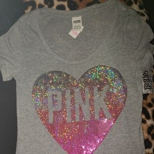 Large VS PINK Bling top NWT
